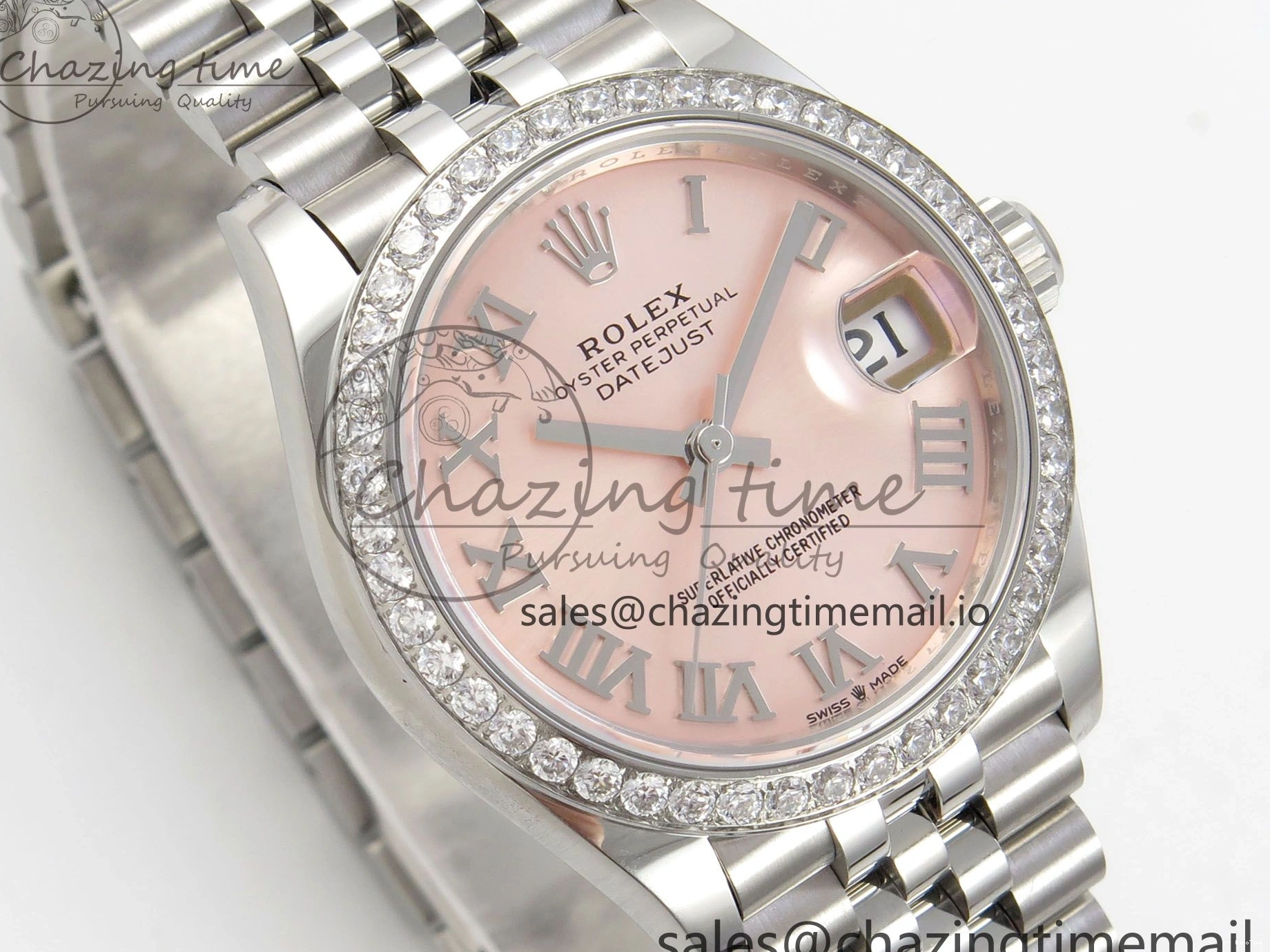 MiroTime 1226 DateJust 31 278274 THBF 1:1 Best Edition 904L Steel RG Roman Dial Diamonds Bezel on SS Jubilee Bracelet HZ Cal. Modern 37